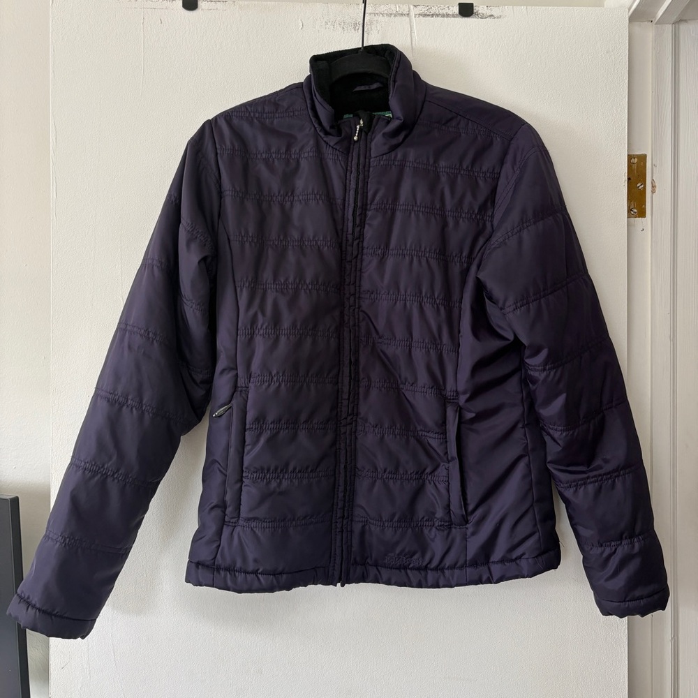 L.L‎ Bean Purple Puffer Jacket Size Medium Fleece Lined Ski